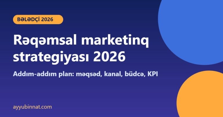 Rəqəmsal marketinq strategiyası 2026 – addım-addım plan bələdçisi